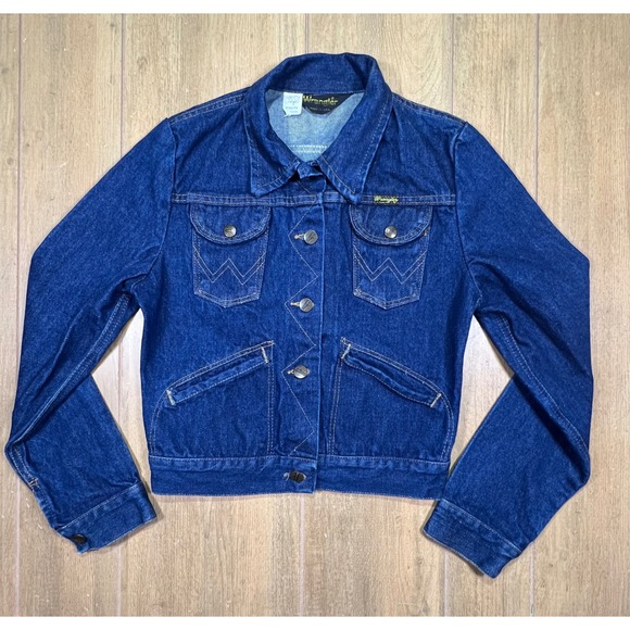 Wrangler Jackets & Blazers - Wrangler Vintage Denim Trucker Jacket Made in USA Blue Cotton B1457PW Size 9